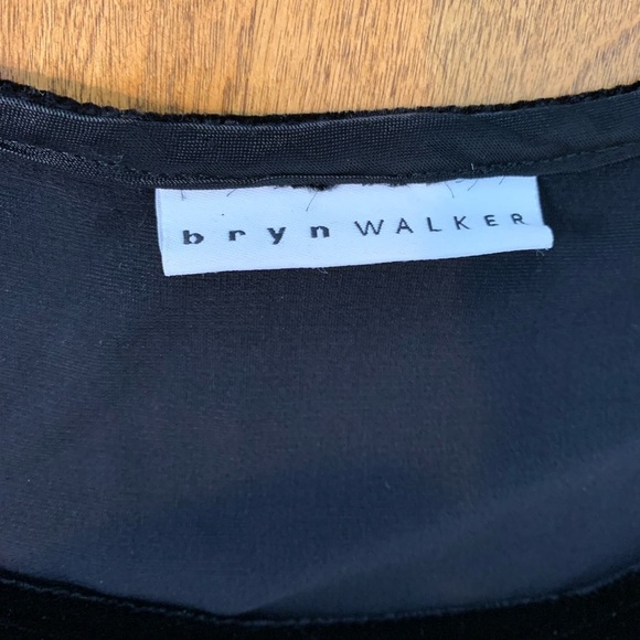 Bryn Walker Dress Black Velvet Asymmetrical Long Sleeves Size Small Witchy Y2K - Picture 7 of 10